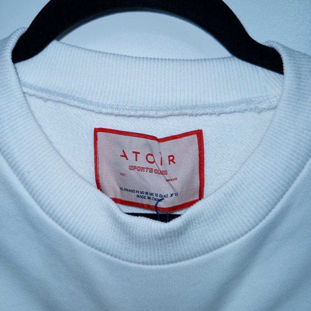 Atoir Sports Club White & Kelly Green Team Player Crop Jumper Sweater 10 NWT - Picture 4 of 8